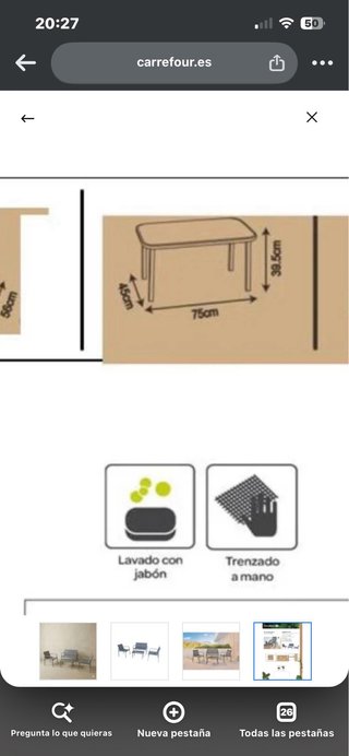 Conjunto Muebles Exterior: 2 Sillas, Sofá y Mesa