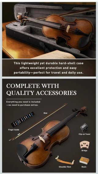 Violín 4/4 SONICAKE con funda y arco
