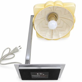 Candeeiro de Mesa Arte Deco Vidro Metal