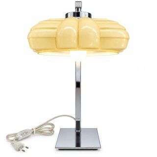 Candeeiro de Mesa Arte Deco Vidro Metal