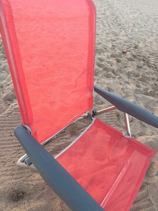 Silla de playa plegable roja