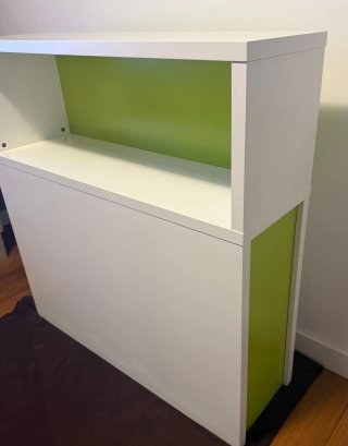 Mueble de Dormitorio Blanco y Verde