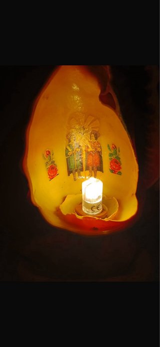 Lampada conchiglia religiosa vintage