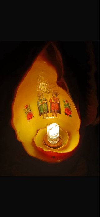 Lampada conchiglia religiosa vintage