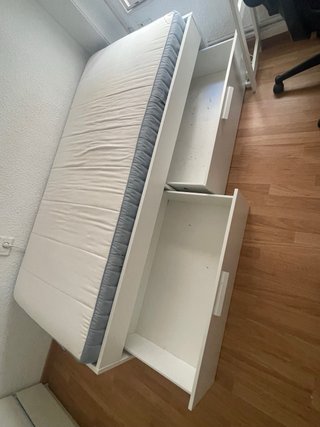 Cama IKEA 90x200 con colchón y cajones