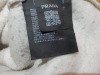 Chaqueta borrego Prada XL blanca y roja