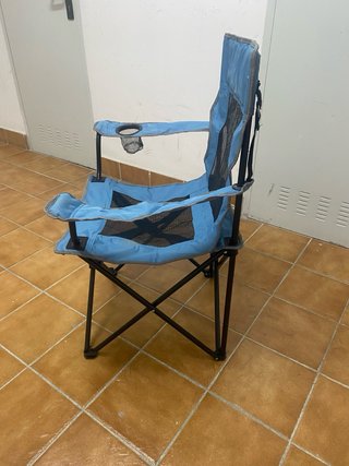 Silla de Camping Plegable Verde y azul