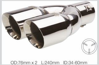 Terminale di scarico doppio 63mm-76mm