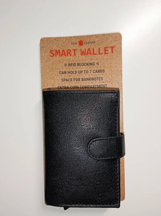 Cartera Tarjetero de Cuero Negro