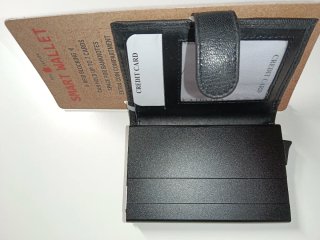 Cartera Tarjetero de Cuero Negro