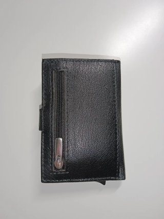 Cartera Tarjetero de Cuero Negro