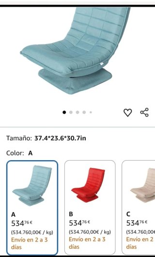 Butaca giratoria tela azul
