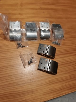Bisagras para cristal/plástico (6uds) + tornillos