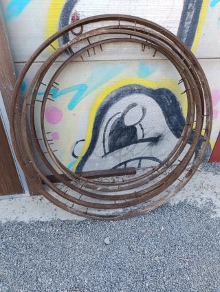 Lote de 5 Aros de Rueda de Carro Antiguo
