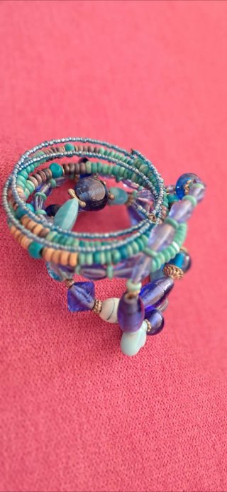 Pulsera Multicapa Tonos Azules