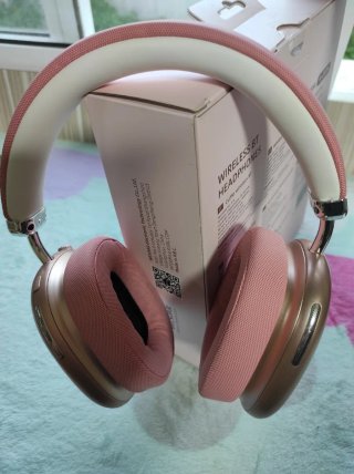 Auriculares Bluetooth Plegables Rosa y Blanco