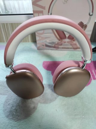 Auriculares Bluetooth Plegables Rosa y Blanco