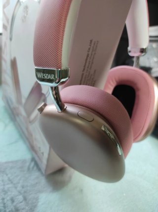 Auriculares Bluetooth Plegables Rosa y Blanco