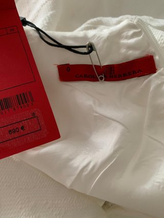 Vestido Carolina Herrera Blanco Talla XXS
