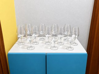 Juego de 12 copas de fino de cristal