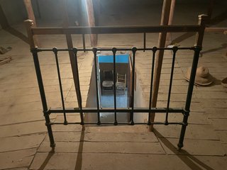Cabecero de cama metal y madera