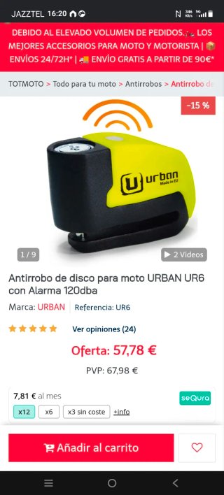 Pinza de moto Urban