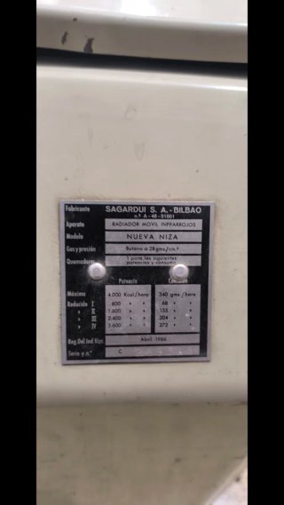 Estufa Gas FAR Nueva Niza Retro