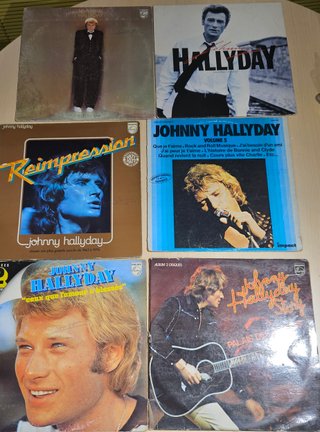 Lote de 6 vinilos LP Johnny Hallyday y disco doble