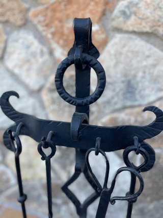 Conjunto accesorios chimenea hierro forjado rústic