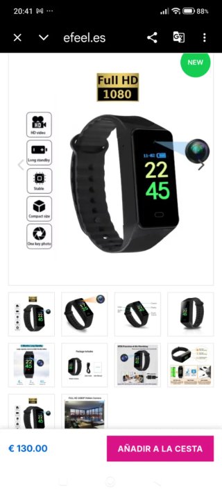 Reloj Deportivo con Cámara Espía FULL HD Dictáfono