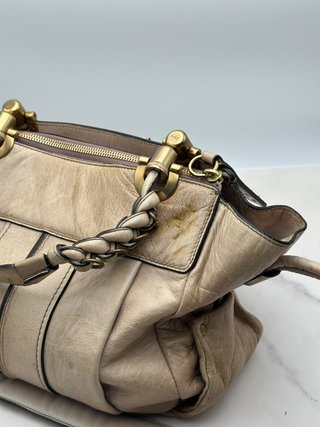 Bolso Chloé Héloise vintage de piel beige