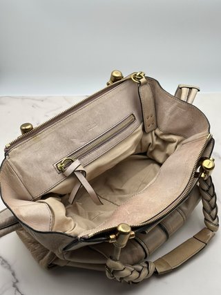 Bolso Chloé Héloise vintage de piel beige
