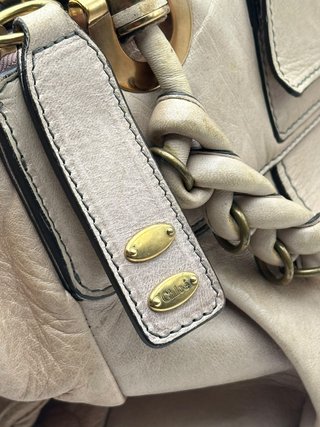 Bolso Chloé Héloise vintage de piel beige