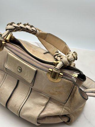 Bolso Chloé Héloise vintage de piel beige