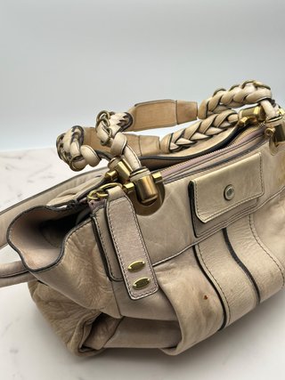 Bolso Chloé Héloise vintage de piel beige