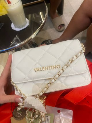 Borsa Valentino Bianca Imbottitura Catena Dorata