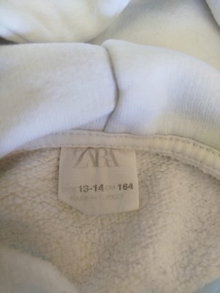 Zara Sudadera Blanca Capucha XS