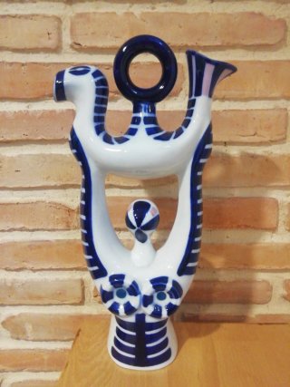 Botijo Sagardelos n°6 Cerámica Azul y Blanco