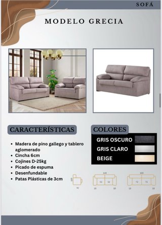 Sofá 4 Plazas Gris Oscuro – Tela