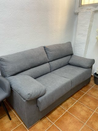 Sofá 4 Plazas Gris Oscuro – Tela
