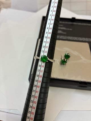 Conjunto Anillo y Pendientes Plata Esmeraldas 5.70