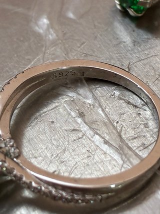 Conjunto Anillo y Pendientes Plata Esmeraldas 5.70