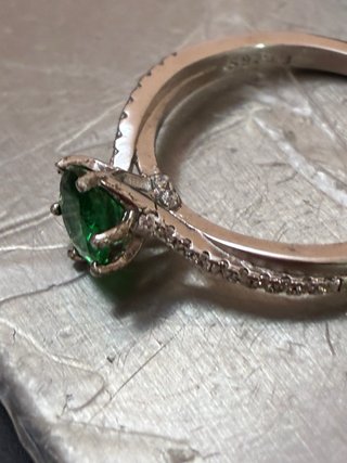 Conjunto Anillo y Pendientes Plata Esmeraldas 5.70