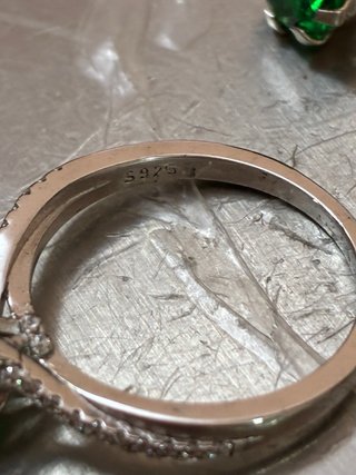 Conjunto Anillo y Pendientes Plata Esmeraldas 5.70