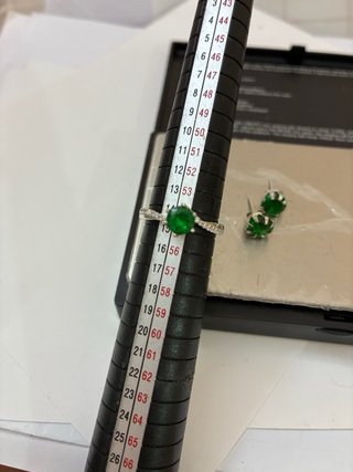 Conjunto Anillo y Pendientes Plata Esmeraldas 5.70
