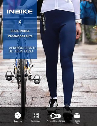 Culote ciclismo INBIKE mujer badana azul M
