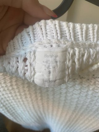 Jersey Bershka blanco punto