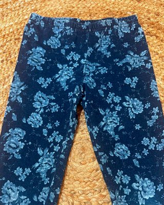 Leggings Niña Azul Marino Flores 8A