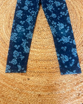 Leggings Niña Azul Marino Flores 8A