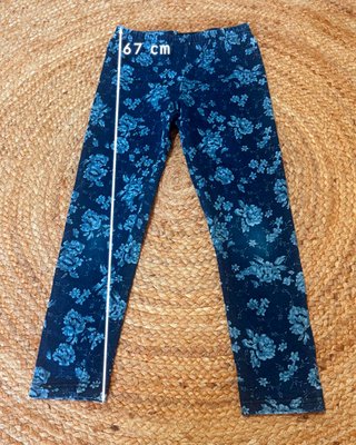 Leggings Niña Azul Marino Flores 8A